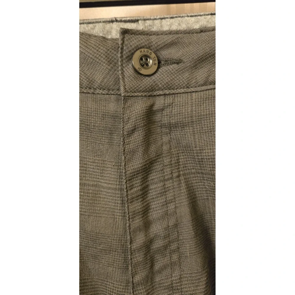 Hang Ten Hybrid Black Plaid Shorts Mens 36 Board Casual 10